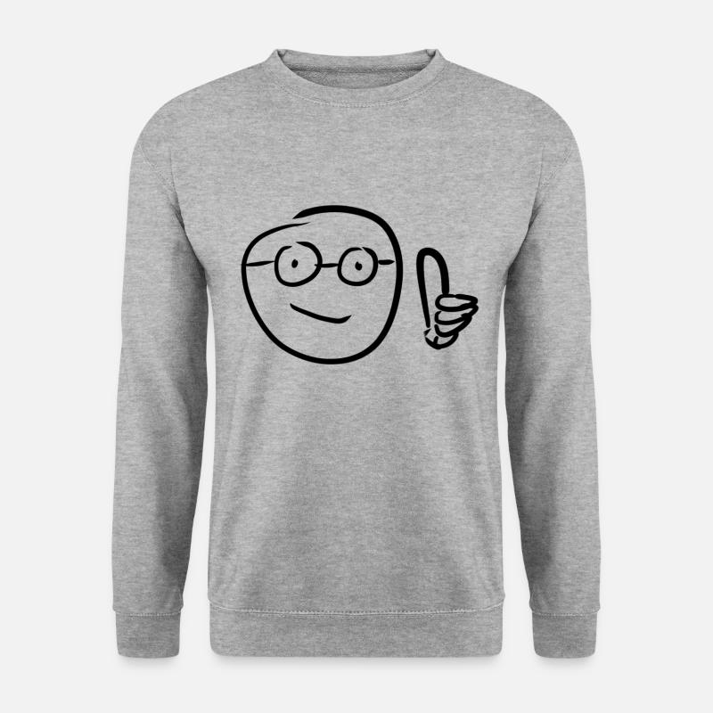 daumen hoch - Unisex Pullover - Weißgrau meliert