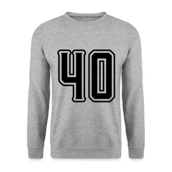 Symbole de 40 chiffres - Sweat-shirt Unisexe - gris chiné - Devant - Alina (178cm) & Michal (187cm)