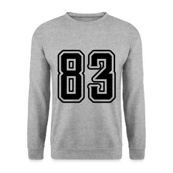 83 Number Symbol - Unisex Sweatshirt - salt & pepper - Front - Alina (178cm) & Michal (187cm)