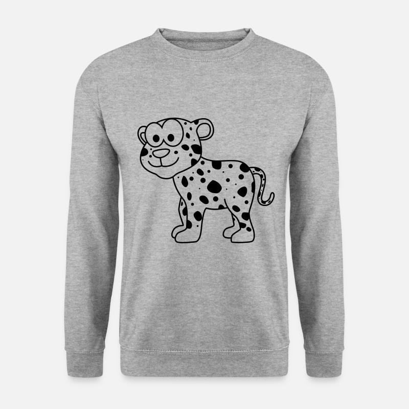 Léopard Comic Animal - Sweat-shirt Unisexe - gris chiné