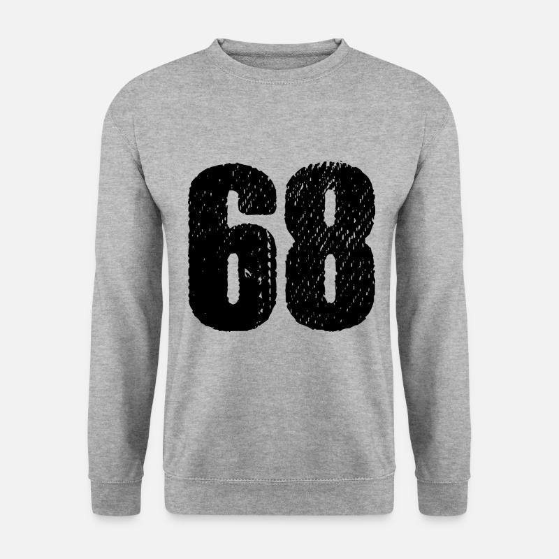 68 Zahl Trikot - Unisex Pullover - Weißgrau meliert