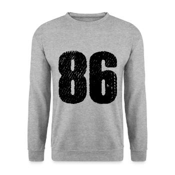 86 number jersey - Unisex Sweatshirt - salt & pepper - Front - Alina (178cm) & Michal (187cm)