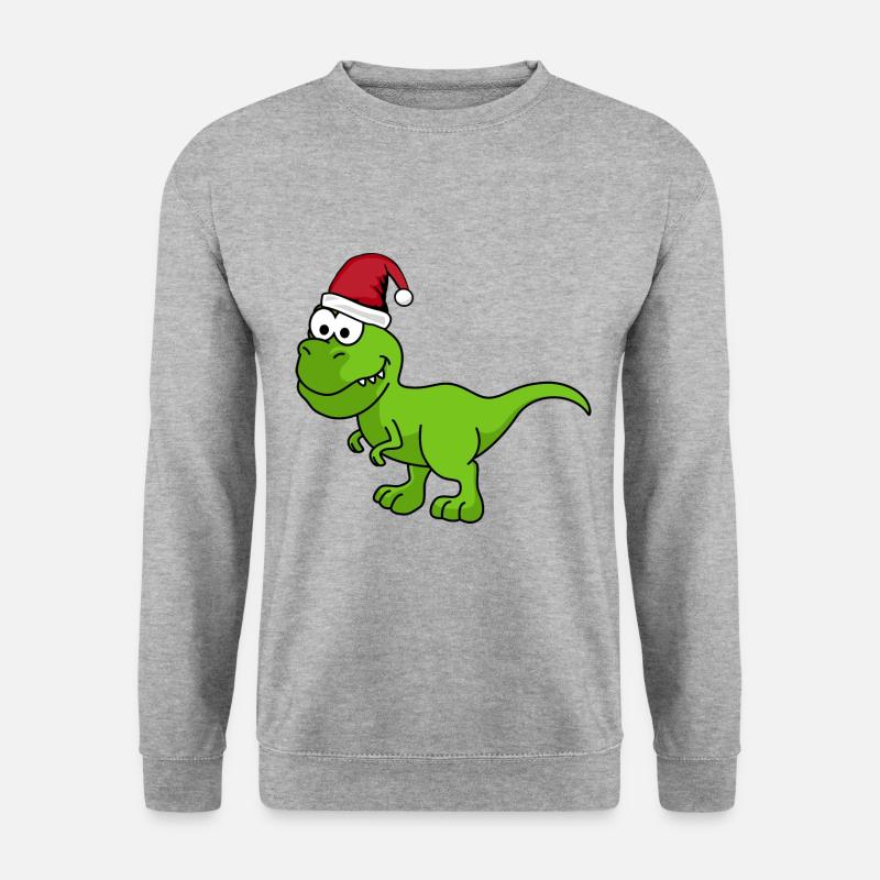 Dinosaurier T-Rex Weihnachten - Unisex Pullover - Weißgrau meliert