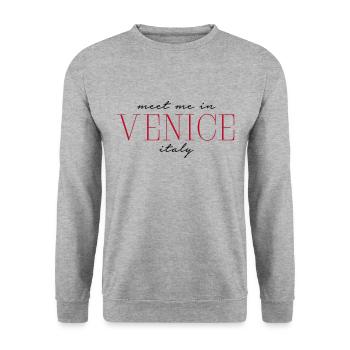 Meet me in Venice Venedig - Unisex Pullover - Weißgrau meliert - Vorne - Alina (178cm) & Michal (187cm)