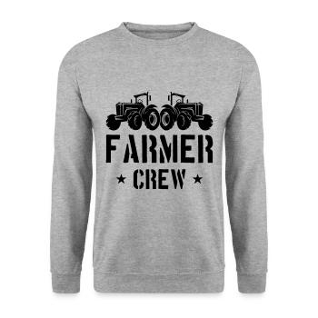 Farmer Crew Tractor Bauer - Sweat-shirt Unisexe - gris chiné - Devant - Alina (178cm) & Michal (187cm)