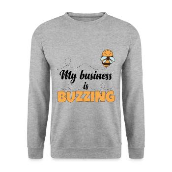 My Business Is Buzzing - Unisex Sweatshirt - salt & pepper - Front - Alina (178cm) & Michal (187cm)