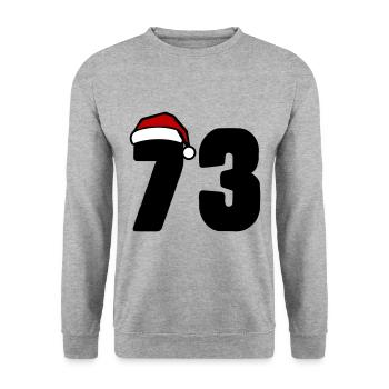 73 Numéro Noël - Sweat-shirt Unisexe - gris chiné - Devant - Alina (178cm) & Michal (187cm)