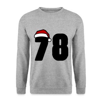 78 Number Christmas - Unisex Sweatshirt - salt & pepper - Front - Alina (178cm) & Michal (187cm)