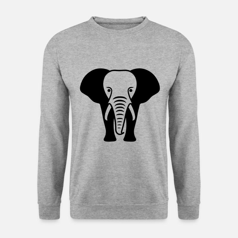 Silhouette d’animal éléphant - Sweat-shirt Unisexe - gris chiné