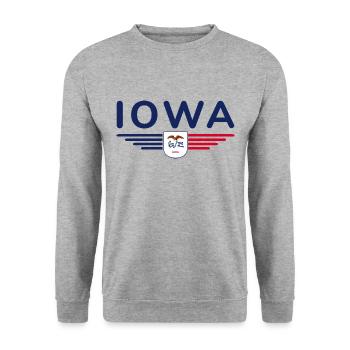 Iowa Fan T-Shirt – Your State! - Unisex Sweatshirt - salt & pepper - Front - Alina (178cm) & Michal (187cm)