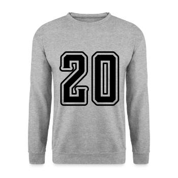 20 number symbol - Unisex Sweatshirt - salt & pepper - Front - Alina (178cm) & Michal (187cm)