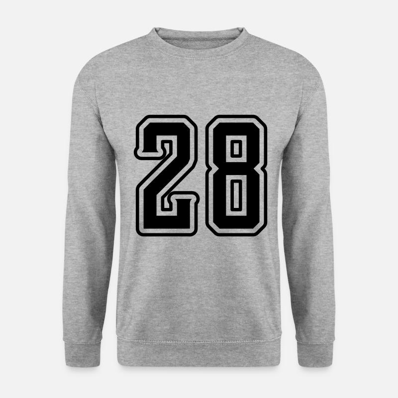 28 Zahl symbol - Unisex Pullover - Weißgrau meliert