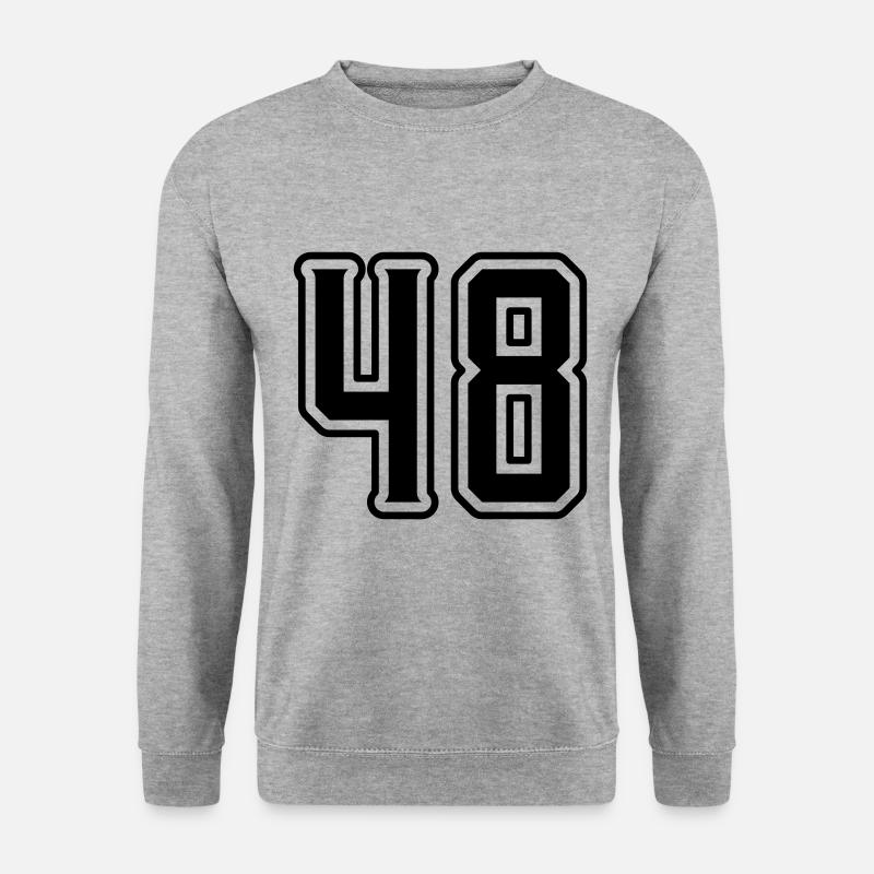 48 Zahl symbol - Unisex Pullover - Weißgrau meliert