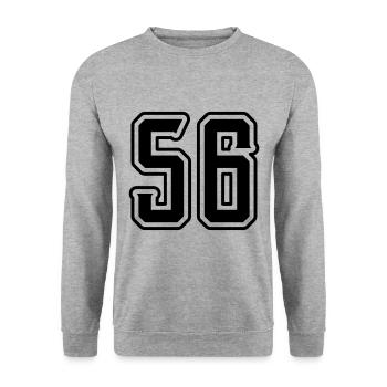 56 Number Symbol - Unisex Sweatshirt - salt & pepper - Front - Alina (178cm) & Michal (187cm)