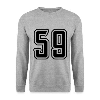 59 Number Symbol - Unisex Sweatshirt - salt & pepper - Front - Alina (178cm) & Michal (187cm)