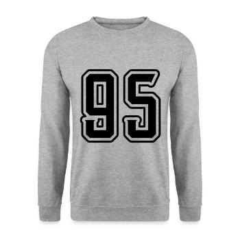 Symbole numérique 95 - Sweat-shirt Unisexe - gris chiné - Devant - Alina (178cm) & Michal (187cm)