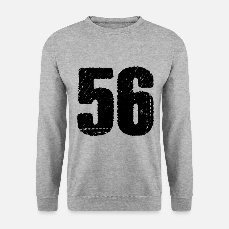 56 Zahl Trikot - Unisex Pullover - Weißgrau meliert