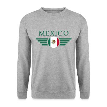 Mexiko - Unisex Pullover - Weißgrau meliert - Vorne - Alina (178cm) & Michal (187cm)