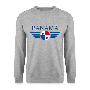J’adore le Panama - Sweat-shirt Unisexe - gris chiné - Devant - Alina (178cm) & Michal (187cm)