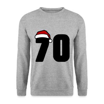 70 Number Christmas - Unisex Sweatshirt - salt & pepper - Front - Alina (178cm) & Michal (187cm)