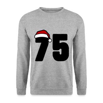 75 Number Christmas - Unisex Sweatshirt - salt & pepper - Front - Alina (178cm) & Michal (187cm)