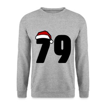 79 Number Christmas - Unisex Sweatshirt - salt & pepper - Front - Alina (178cm) & Michal (187cm)