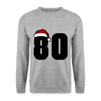 80 Numéro Noël - Sweat-shirt Unisexe - gris chiné - Devant - Alina (178cm) & Michal (187cm)