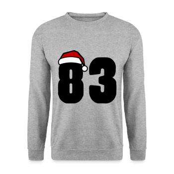 83 Numéro Noël - Sweat-shirt Unisexe - gris chiné - Devant - Alina (178cm) & Michal (187cm)
