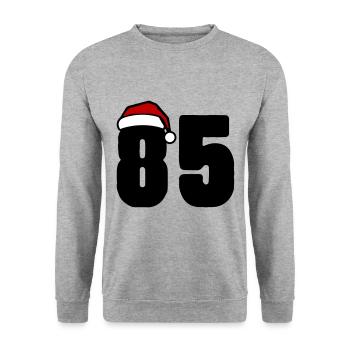 85 Number Christmas - Unisex Sweatshirt - salt & pepper - Front - Alina (178cm) & Michal (187cm)