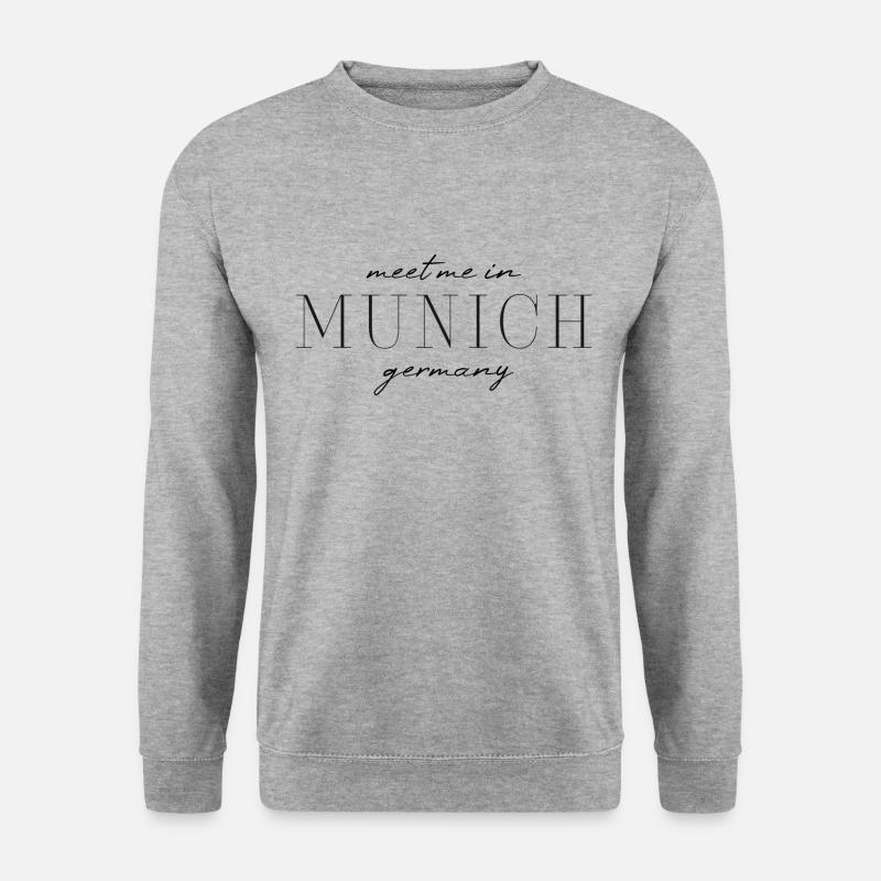 München Stil T-Shirt - Unisex Pullover - Weißgrau meliert