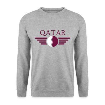 Qatar Style Design T-Shirt - Unisex Sweatshirt - salt & pepper - Front - Alina (178cm) & Michal (187cm)