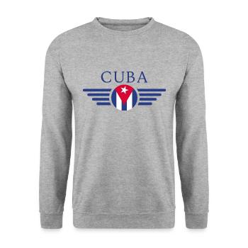 J’aime Cuba, T-shirt design de style élégance - Sweat-shirt Unisexe - gris chiné - Devant - Alina (178cm) & Michal (187cm)