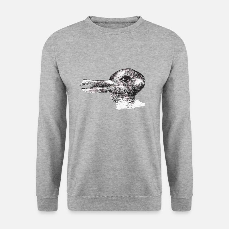 ente oder hase - Unisex Pullover - Weißgrau meliert
