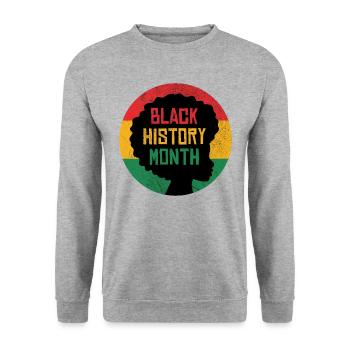 Black History Month - Unisex Pullover - Weißgrau meliert - Vorne - Alina (178cm) & Michal (187cm)