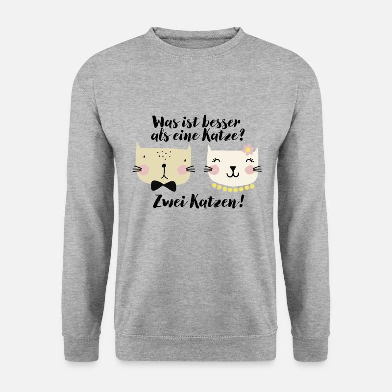 Katzenhalter - Unisex Pullover - Weißgrau meliert