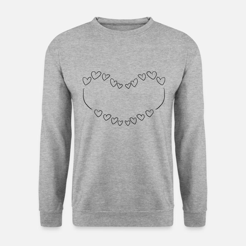 hjerter hjerte - Unisex sweater - hvidgrå meleret
