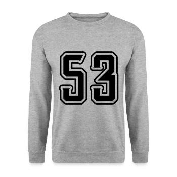 53 Number Symbol - Unisex Sweatshirt - salt & pepper - Front - Alina (178cm) & Michal (187cm)