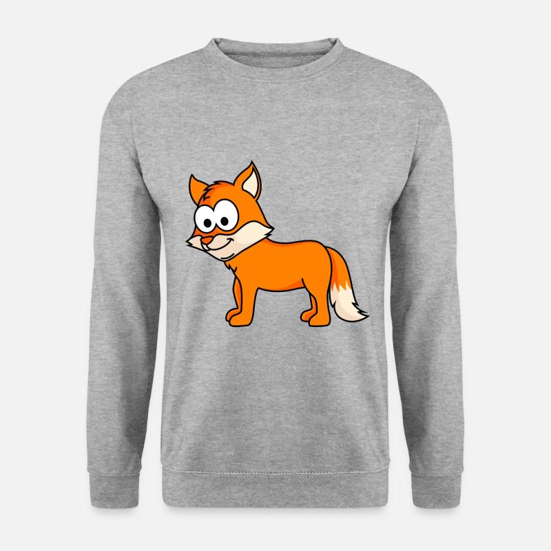 Fuchs Comic Tier - Unisex Pullover - Weißgrau meliert
