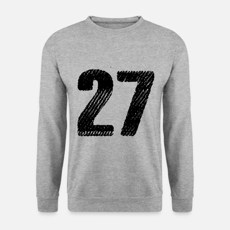 27 Zahl Trikot - Unisex Pullover - Weißgrau meliert