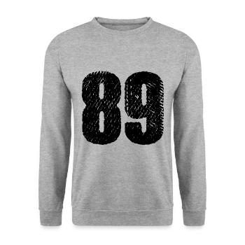 89 number jersey - Unisex Sweatshirt - salt & pepper - Front - Alina (178cm) & Michal (187cm)