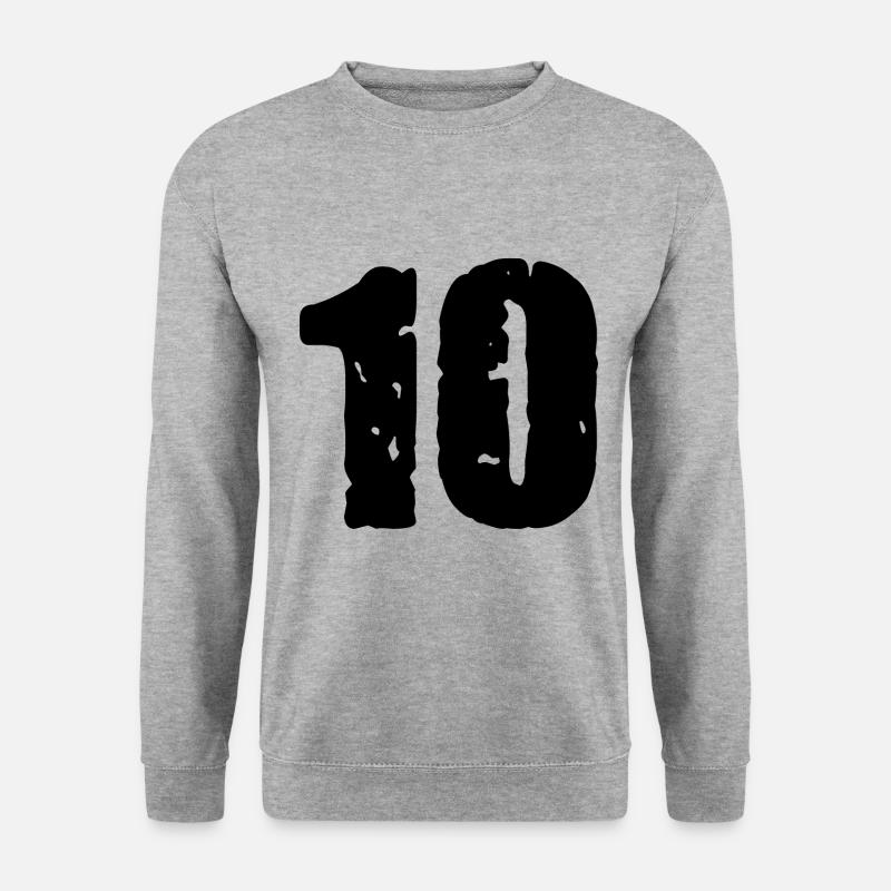 10 Zahl Trikot - Unisex Pullover - Weißgrau meliert