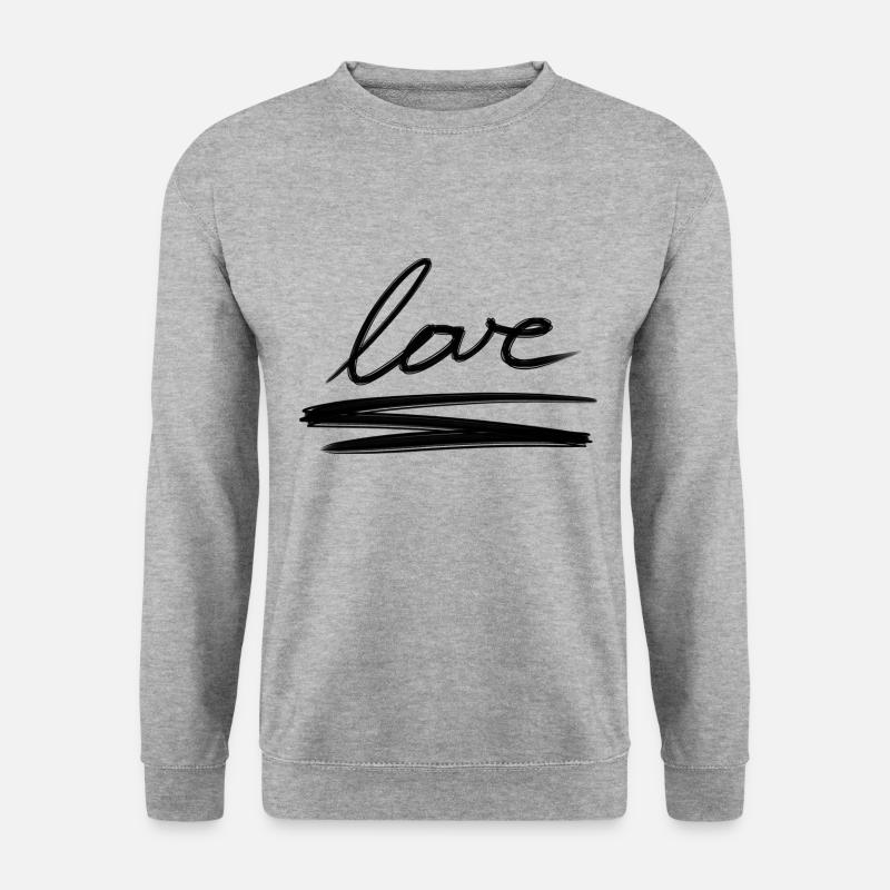 Love text stroke Valentine's Day - Unisex Sweatshirt - salt & pepper