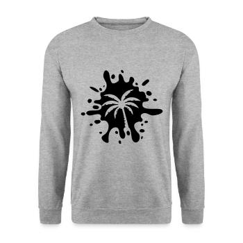 Taches de symboles de palmiers - Sweat-shirt Unisexe - gris chiné - Devant - Alina (178cm) & Michal (187cm)