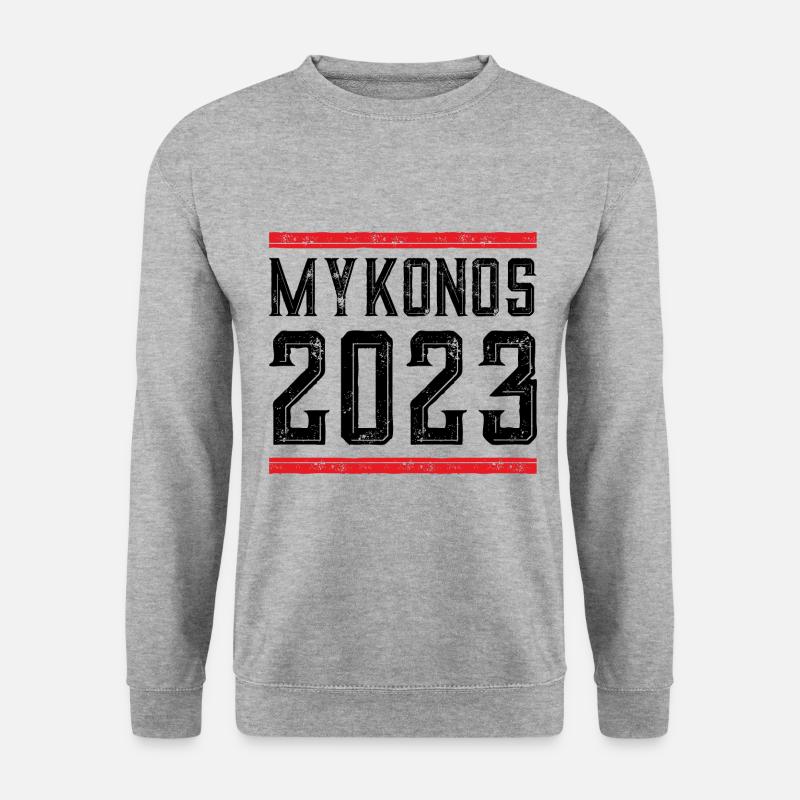 Mykonos 2023 - Unisex Pullover - Weißgrau meliert