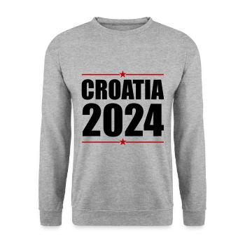 Croatia 2024 - Unisex Sweatshirt - salt & pepper - Front - Alina (178cm) & Michal (187cm)