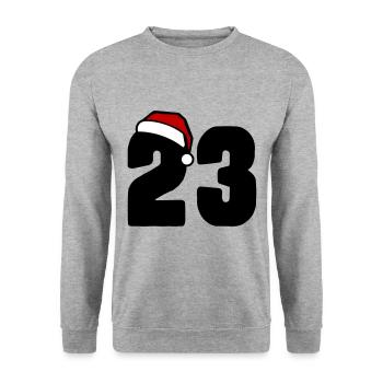 23 Numéro Noël - Sweat-shirt Unisexe - gris chiné - Devant - Alina (178cm) & Michal (187cm)
