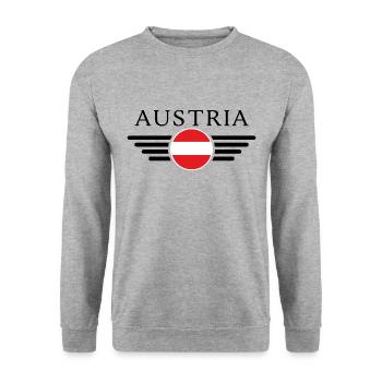 Österreich Stil T-Shirt - Unisex Pullover - Weißgrau meliert - Vorne - Alina (178cm) & Michal (187cm)