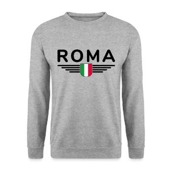 Rome Italie Fan Design T Shirt Tenue - Sweat-shirt Unisexe - gris chiné - Devant - Alina (178cm) & Michal (187cm)