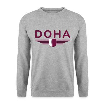 Doha Design – Stylish and Unique - Unisex Sweatshirt - salt & pepper - Front - Alina (178cm) & Michal (187cm)