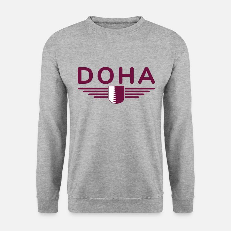 Doha Design – Stilvoll und Einzigartig - Unisex Pullover - Weißgrau meliert